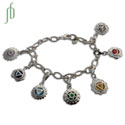 Seven Chakras Charm Bracelet 7.5" adjustable