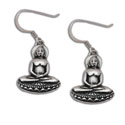 Buddha Earrings Sterling Silver 3/4" / 2 cm