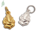 Lucky Ganesh Charm Sterling Silver or Gold-tone